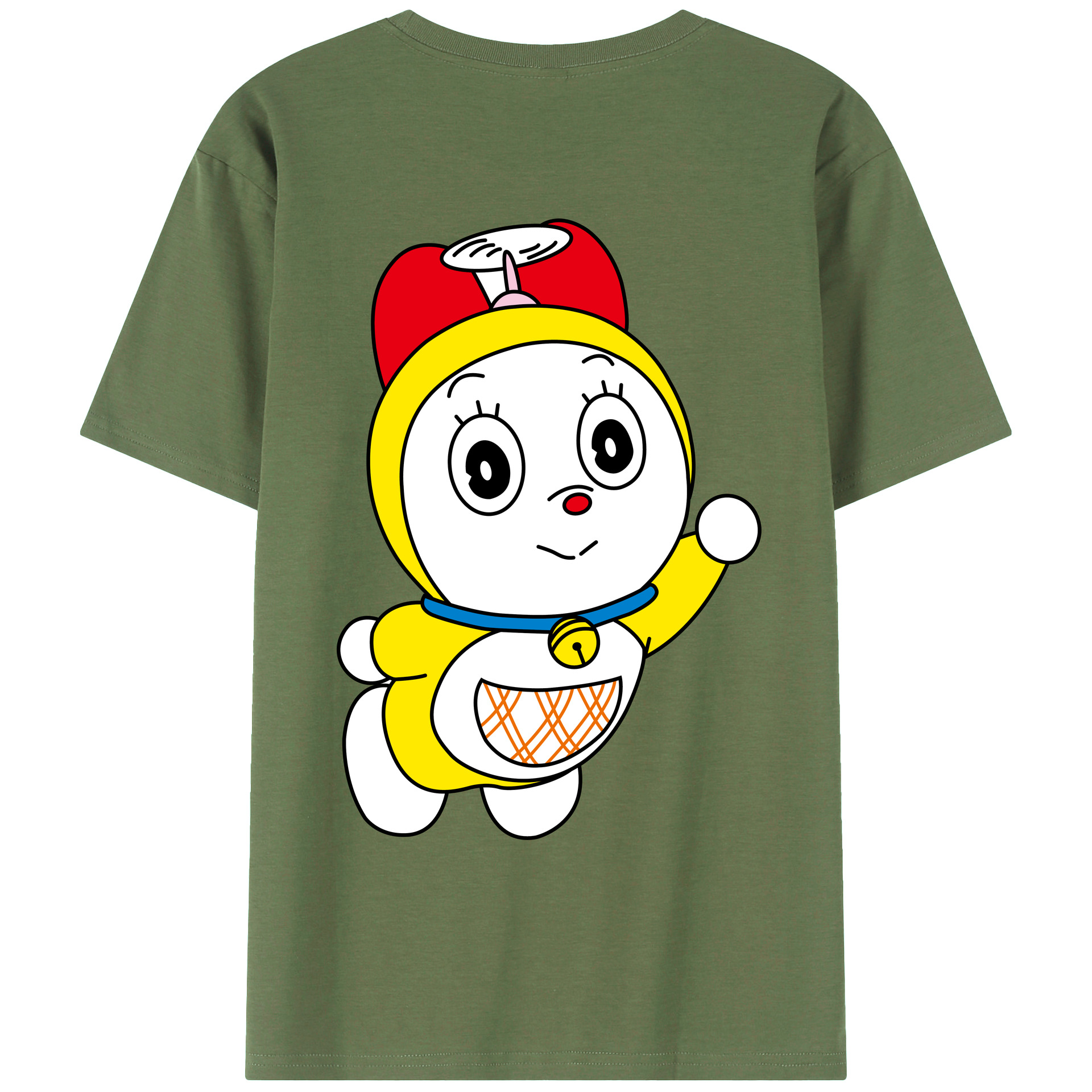 （画像用） ドラえもん ドラミ Doraemon Dorami 綿100％ メンズ半袖Tシャツ（バックプリント） 通気性